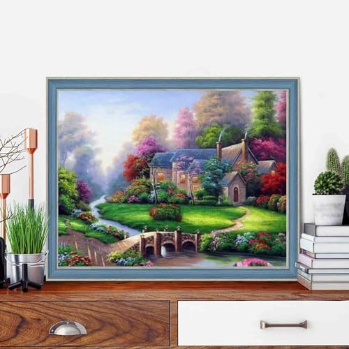 4 Pack Four Seasonal Scenery Stamped Cross Stitch Kits for Adults Beginners - color: 4 Pack Four Seasonal Landscape