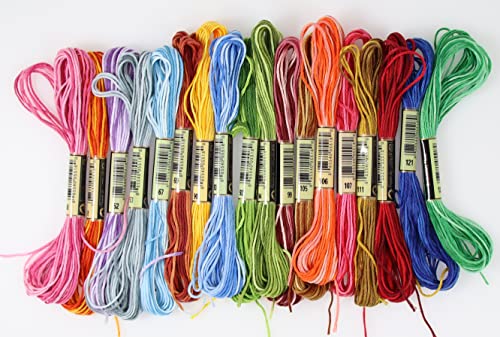 KCS 78 skeins of Polycotton Color Variegated 6 Stranded Cross Stitch Threads Embroidery Floss