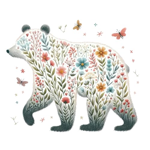 HKLIOPU Stamped Cross Stitch Kits - Animal Floral Embroidery Starter Kit for Adult Beginners, 11CT Needlepoint Cross-Stitch Patterns Dimensions Kit Arts and Crafts 12x16 inch - color: LZ066