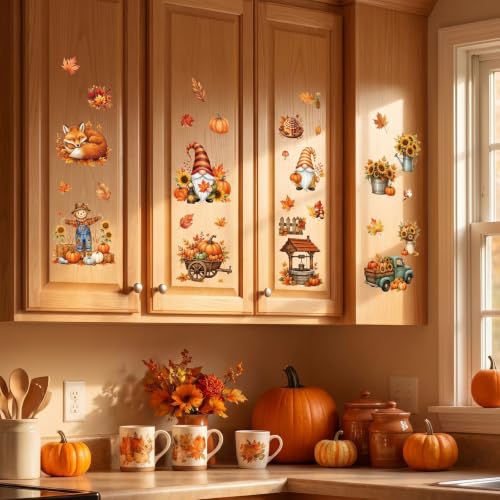 Fall Pumpkin Rub on Transfers for Crafts Furniture 5.9x5.9 Inch - color: Autumn Pumpkin