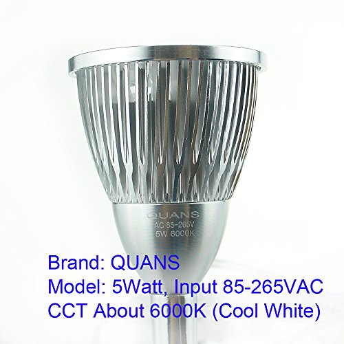 QUANS 5W High Power Clip-on Flexible Gooseneck Cool White LED Desk Light - color: Silver (Cool White) Non-Dim