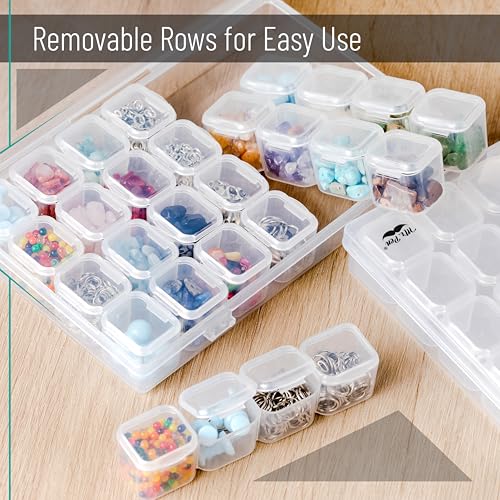 Mr. Pen- Bead Storage Containers, 28 Grids, 2 Pack, Clear White - color: Clear White, size: 2 Pack-56 Pcs(6.8"x4.4"x1")