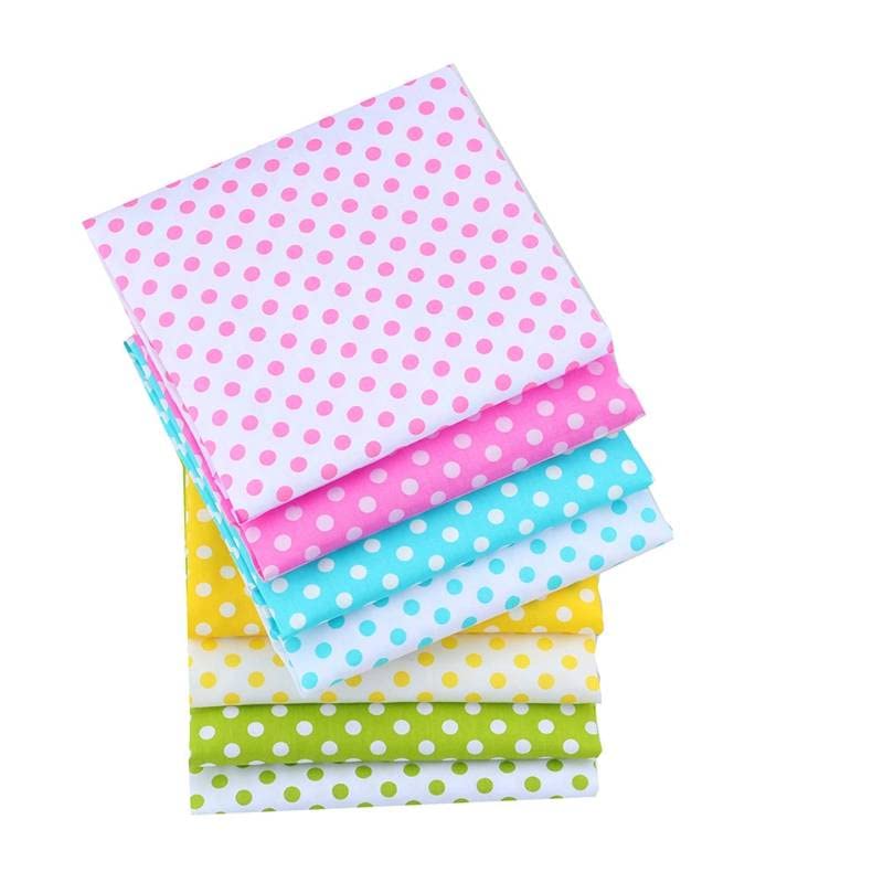 AMORNPHAN Multicolors Polka Dots Series Printed 100% Cotton Quilting Bundles Fabric for Patchwork Needlework DIY Handmade Sewing Crafting Precut Face Mask 16x20 Inches Set of 8 Pieces (Polka Dot) - color: Polka Dot