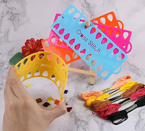 Embroidery Floss Organizer, BENBO Plastic Foam 30 Positions Thread Organizers Cross Stitch Embroidery Kit Tool with 4 Pcs 20 Positions Thread Project Cards, Embroidery Needlework Project Thread Holder