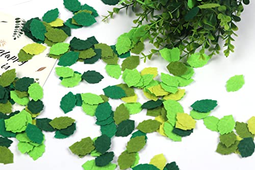 YYCRAFT Pack of 200PCS Felt Lime Green Leaf St. Patrick's Day Appliques Craft,5 Colors - color: 200 Felt Greens Leaf-5 Colors