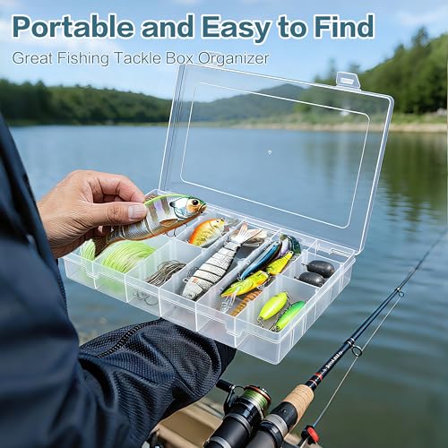 DILIBRA 5 Pack 36 Grids Large Plastic Organizer Box with Adjustable Divider - size: 5 Pack 180 Grids