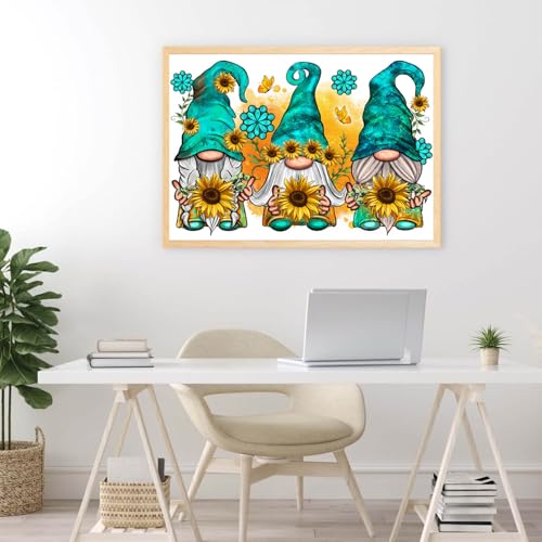 Baipisan Cross Stitch Kits for Adults - Gnome Stamped Crossstitching Kits Preprinted 11 Count Cross-Stitch Kit for Beginner, 11CT Prestamped Easy Pattern Needlepoint Kits Crafts for Decor