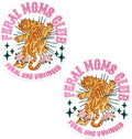 Feral Moms Club Patch, 2.75" x 3”, 2-Pack, Embroidered Iron-On for Hats, Bags, Jackets - color: Feral Moms Club