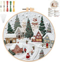 YOUDRN Christmas Embroidery Kits, Winter Village Embroidery Kits Adults - color: Winter Village