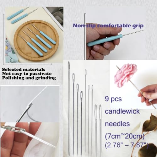 135PCS Candle Making Kits with Candle Wick Trimmer(7IN)& Dipper,Big Eye Long Needle Mold Hook Punch Needle for Inserting Wick,Cotton Wick with Metal Sustainer Tabs,Wick Stickers for Candle Lovers - color: 135PCS