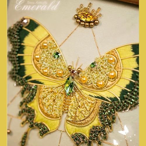 Bead Embroidery Kit for Adults with Instructions Video and Gift Box - color: Green - Easy