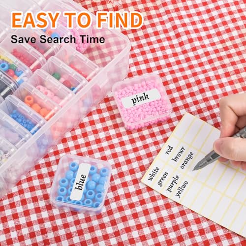 Bead Organizer Box, 30pcs Small Clear Plastic Storage Containers, Craft Storage Box Features Hinged Lid and Labels, Mini Boxes for Bracelets, Jewelry, Diamonds, Clay Beads, Screws, Seeds, Small Parts - size: 1 Pack 30 Pcs
