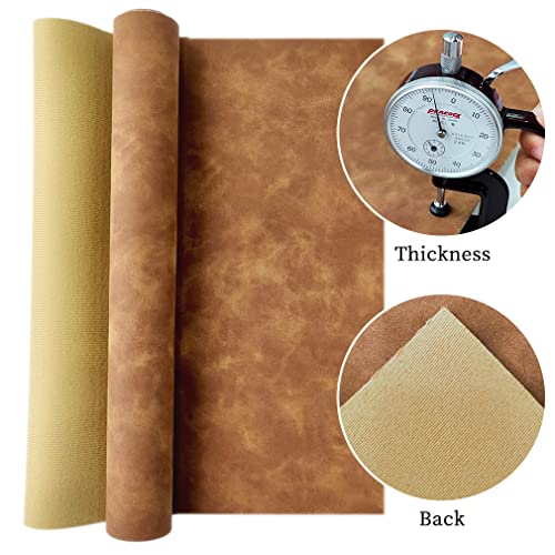 Brown Soft Faux Suede Fabric 30x135cm Synthetic Faux Leather Frosted Leatherette for Home Chair Furniture DIY Accessories - color: Brown