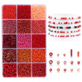 Red Seed Beads for Jewelry Making Glass Bugle Beads for DIY Craft - color: Red