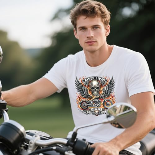 Wxiben 16 Pcs Motorbike Skull Iron on Transfer Dtf Transfers Ready to Press - style: Motorbike Skull