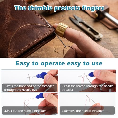 60pcs Large Eye Hand Sewing Needles Kit, Stainless Steel Blunt & Sharp Darning Needles & Bent Tapestry Needles & Embroidery Needle with Case,Perfect for Crochet/Darning/Yarn/Embroidery Projects
