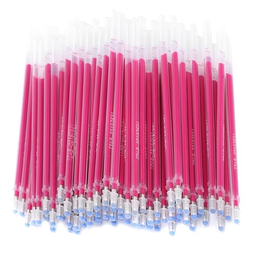 Fayelume 100PCS Heat Erasable Pens, Red High Temperature Disappearing Ink Pen, Leather Garment Scribing Fabric Pens, Temporary Marking Tailor's Tool for Garments