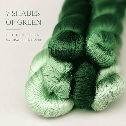 Natural 100% Silk Thread, Handmade Embroidery Thread Silk Floss 7 Colors 110m Each (91) - color: 91