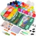 JNENERY Needle Felting Kit, 42 Colors Wool Roving Starter Kit