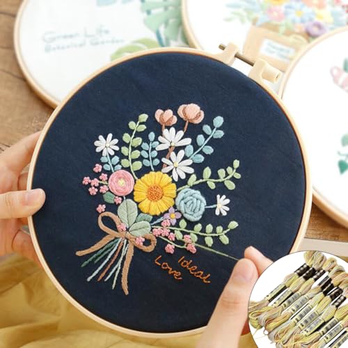 10 Skeins 6 Strands Yellow Hand Variegated Embroidery Floss Gradient Cross Stitch Thread Polyester Friendship Bracelet String Yarn Bracelets Threads Bulk for Sewing Knitting Crafts Stitching - color: Yellow