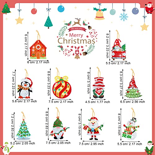 Hungdao 64 Pcs Diamond Art Christmas Ornaments DIY Diamond Painting Kits - style: Classic Red