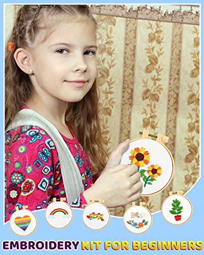 Pllieay 10 PCS Cross Stitch Kits for Beginners, Embroidery Beginner Kits