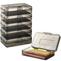 Sooez 6 Pack Pencil Box, Hard Pencil Boxes for School Supplies Bulk - color: Dark Gray
