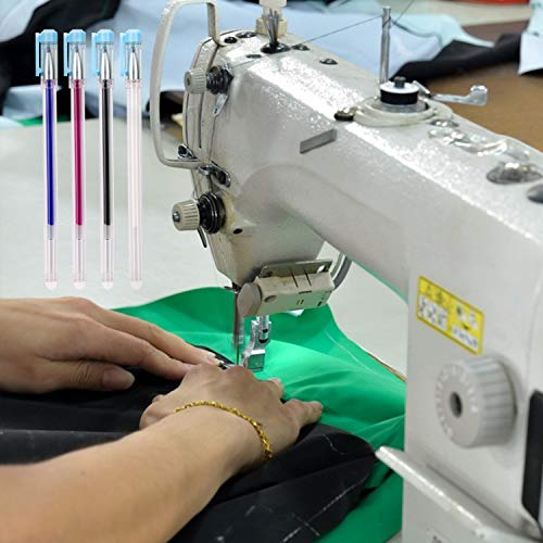 AIEX 4 Colors Heat Erasable Pens Fabric Marking Pens with 20 Refills for Quilting Sewing, Dressmaking, Fabrics, Tailors Sewing with Blue Cap