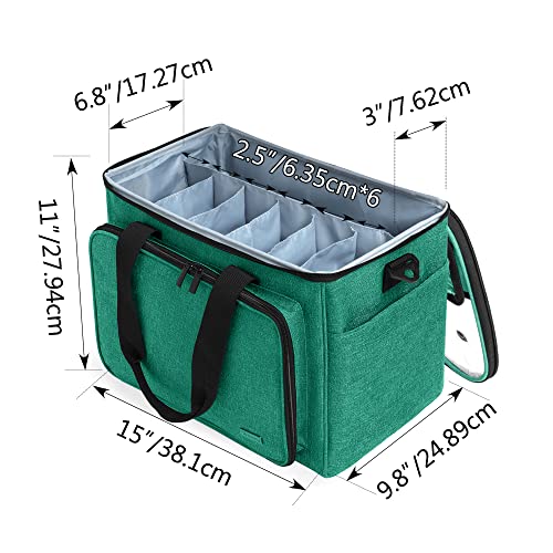Teamoy Knitting Bag, Yarn Storage Organizer Crochet Bag Tote, Green - color: Green
