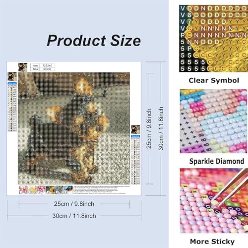 WCHUIMM Diamond Art Kits for Adults Puppy, DIY 5D Dog Diamond Painting Kit for Beginners, Animal Full Round Drill Gem Art Dots for Adults, Diamond Dots Paintings Crafts Home Wall Decor 12x12inch - color: Puppy