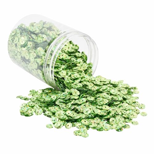Mandala Crafts 6mm Cup Holographic Lime Green Sequins for Sewing Embroidery - color: Holographic Lime Green, size: 6mm Cup Sequins