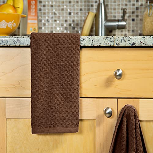COTTON CRAFT Amazing Kitchen Towels - 8 Pack 100% Cotton Waffle Terry Towel - color: Chocolate, size: 8 Pack