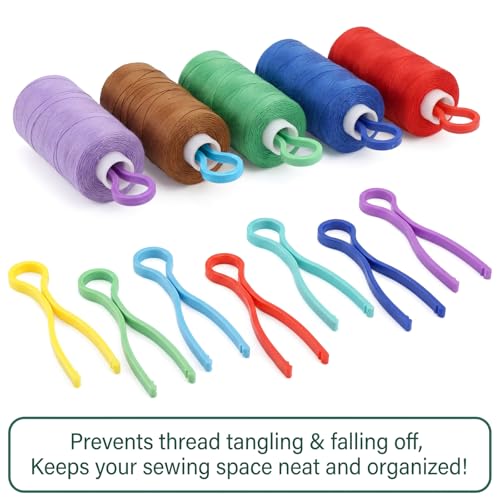 Axafazup 50 PCS Bobbin Thread Holder Clips, Thread and Bobbin Organizer, Plastic Bobbin Clips for Craft Embroidery Quilting Supplies, Multi-Color