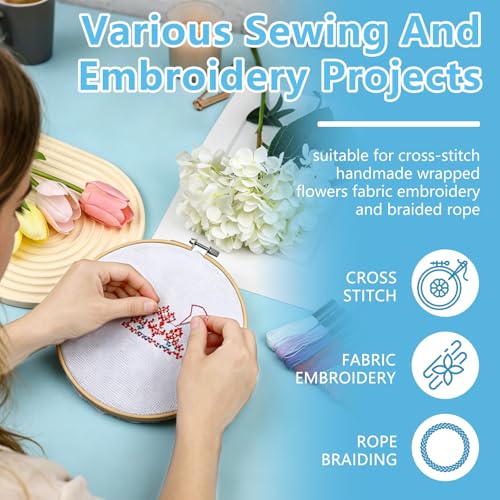 Embroidery Thread, 12 Skeins Rainbow Color Cotton Embroidery Floss - color: Rainbow Series