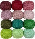 KCS Mercerized Pearl Cotton Thread Size 8 Crochet Needlework Embroidery Threads Ball (12, 12balls08) - color: 12balls08