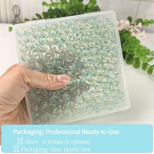 10mm Hand-Drawn Glass Beads Bulk 160pcs Yellow SkyBlue Round - color: Yellow&Sky 10mm