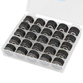 Simthread 25pcs Size A SA156 60WT Prewound Bobbin Thread - Black - color: 60wt Black