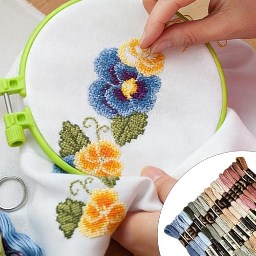 18 Skeins 157.5 Yards Variegated Cross Stitch Floss Colorful Friendship Bracelet String Gradient 6 Ply Polyester Embroidery Threads Bulk for Sewing Making Jewelry Needlecraft Knitting DIY - color: Brown