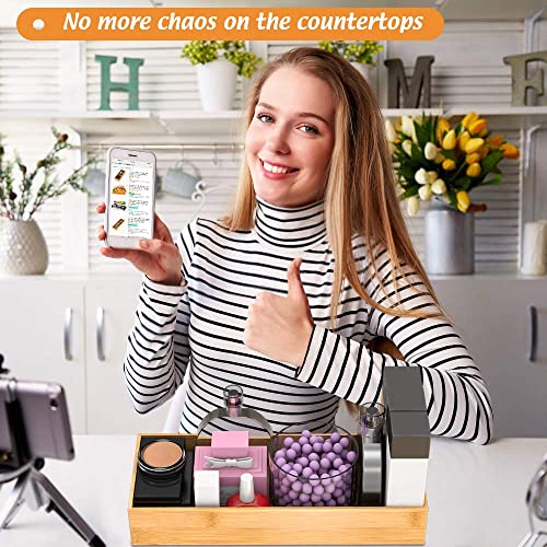Bamboo Bathroom Drawer Organizer 15"x 6", Storage Box for Utensil Organizer - color: Bamboo, size: 15*6*2.5 inch
