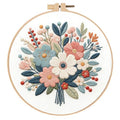 Embroidery Kit for Beginners & Adults Starter Kit, Cross Stitch Kits,DIY Hand Embroidery Needlepoint Set with Hoop, Pre-Printed Fabric, Threads and Instructions (Flower-4) - color: Flower-4