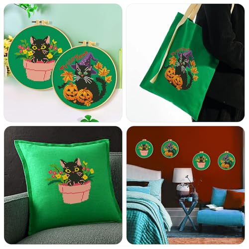 Zhenqing 14CT Aida Cloth - 30x35 Inch Cross Stitch Fabric for Embroidery, Pre-Cut Needlework Material, Acid-Free, Durable Weave(Green) - color: Green