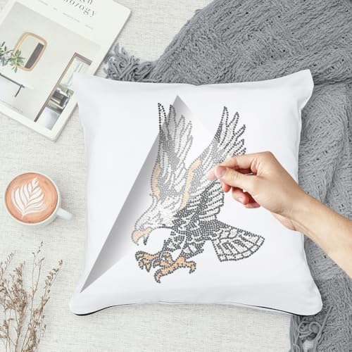 1 Pc Eagle Pattern Iron on Rhinestones Transfer, Bling DIY Patch Clothing Repair Applique T-Shirt Vest Shoes Hat Jacket Decor Clothing DIY Accessories - color: Eagle