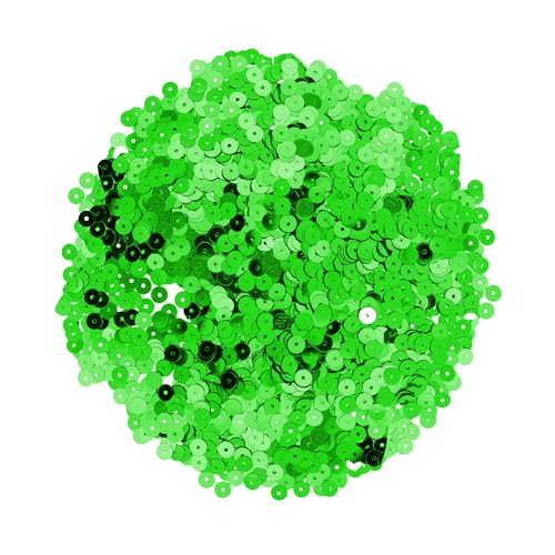 Mandala Crafts 6mm Flat Round Green Sequins for Sewing Embroidery - color: Green, size: 6mm Flat Sequins