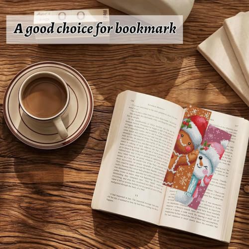 6 Set Christmas Cross Stitch Bookmark, Counted Cross Stitch Bookmarks with 6 Different Christmas Patterns, DIY Bookmark Kit for Adults and Beginners(6 Pack) - color: Sqszx-006