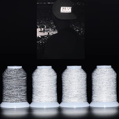 New brothread 4 Spools Reflective Embroidery Machine Thread Kit