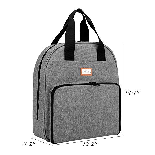 CURMIO Embroidery Project Bag for Hoops and Cross Stitch Supplies, Gray