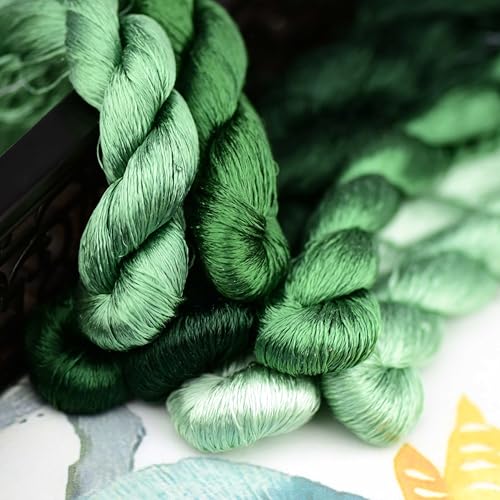 Natural Mulberry Silk Thread, Handmade Embroidery Floss Set, 7 Vibrant Colors, 110m Each 10 - color: 10