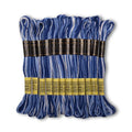 Pack of 12 Premium Embroidery Thread | 100% Egyptian Cotton Premium Skeins | Cross Stitch Embroidery Floss | Oeko TEX Certified | Ideal for Arts & Crafts (Blue Variegated 1210) - color: Blue Variegated 1210