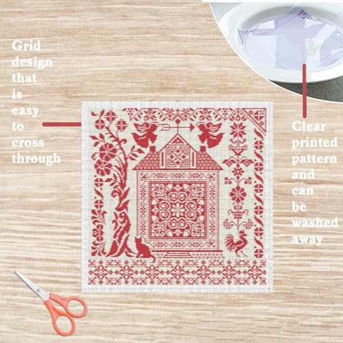 FREEBLOSS 11CT Cross Stitch Kits 18x18in Country House Theme