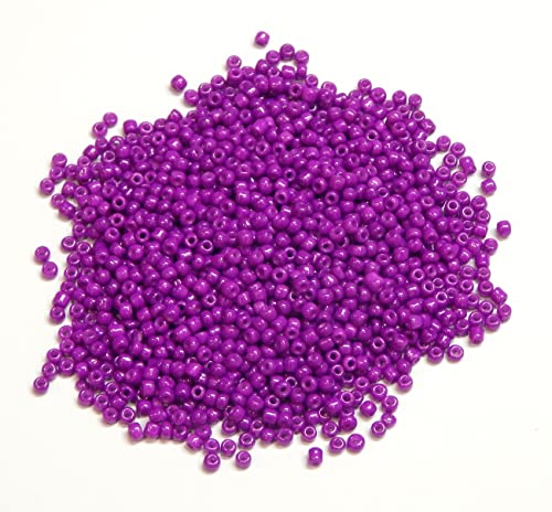 Perlin Glass Seed Beads 3mm 8/0 Round Mini Small Pony Beads 3300pcs for Making Earrings Bracelets Pendants Waist Jewelry DIY Handmade Opaque Color Kit (Dark Pruple, 2,6 mm ~ 3 mm) - color: Dark Pruple